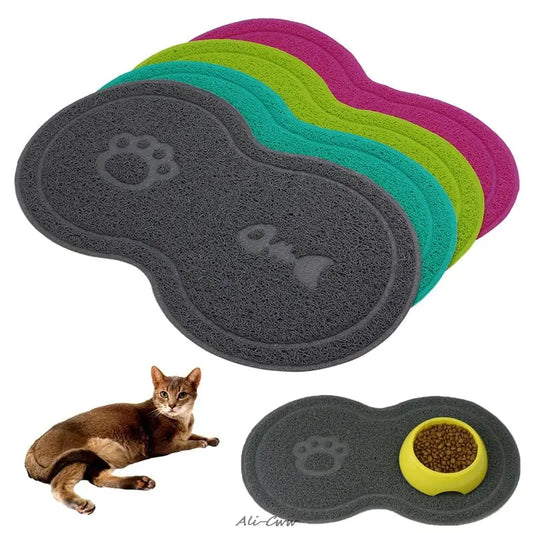 Gray Pet Bowl Mat