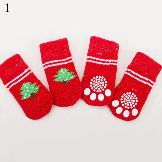 4-Piece Set Knitted Pet Socks